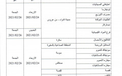 إعلام بتوقيف النشاط بمناسبة الجرد الشهري لشهر فيفري 2021